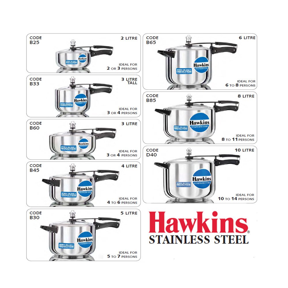 Hawkins Hawkins B30 Stainless Steel Pressure Cooker - 5 Litres B30